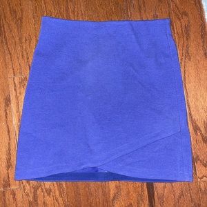 LOFT Asymmetrical blue rubbed skirt